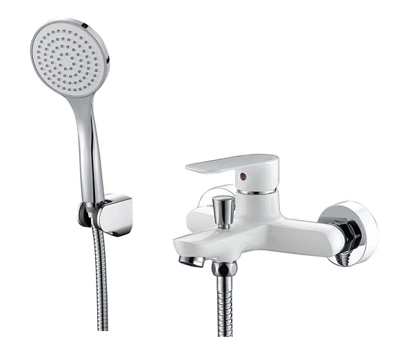 Смеситель ABBER Weiss Insel AF8012W для ванны и душа, белый/хром