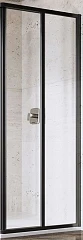 Душевая стенка с дверью Ravak Supernova SRV2-90 S 90*195 профиль черный, стекло Transparent