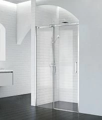 Душевая дверь в нишу BelBagno ACQUA-BF-1-120-C-Cr 120*198 L/R профиль хром с поддоном 120*70*3 белый матовый