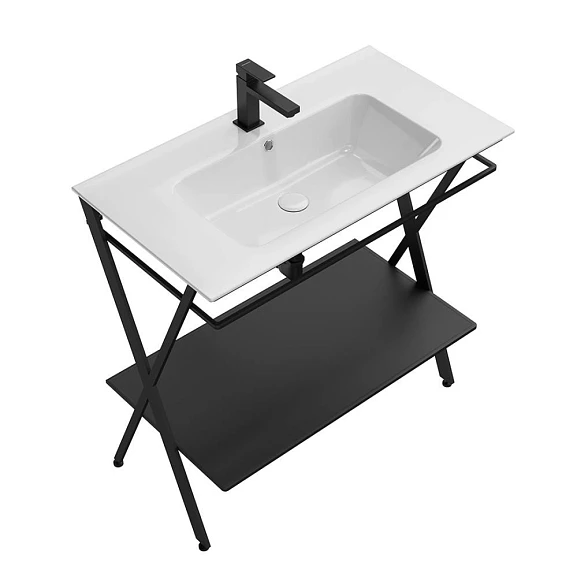 Тумба с раковиной Kerama Marazzi Piano Next 85 черная матовая