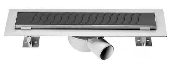 Душевой лоток Vincea Say Optima 800 с решеткой Bukle черный матовый