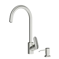 Смеситель AM.PM Like F8007T11 для кухни с каналом для питьевой воды, фильтром и дозатором сатин