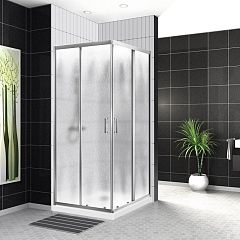 Душевой уголок BelBagno UNO-195-A-2-100-CH-Cr 100*100*198 (с поддоном 100*100*3 белый матовый)