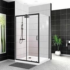 Душевой уголок BelBagno UNO-195-AH-1-120/80-C-NERO 120*80*198 L/R (с поддоном TRAY-AS-AH 120*80*3 белый матовый)