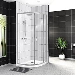 Душевой уголок BelBagno UNO-195-RH-2-100/80-C-Cr 100*80*210 L с поддоном TRAY-A-RH-100/80-550-15-W-L