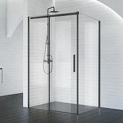 Душевой уголок BelBagno Acqua AH-1-120/90-C-NERO 120*90*195 профиль черный матовый без поддона