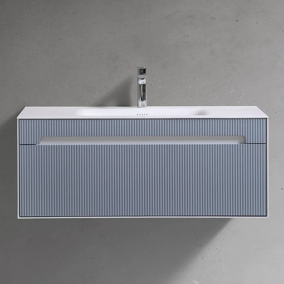 Тумба с раковиной Black & White Universe U920.1000 серо-голубая матовая