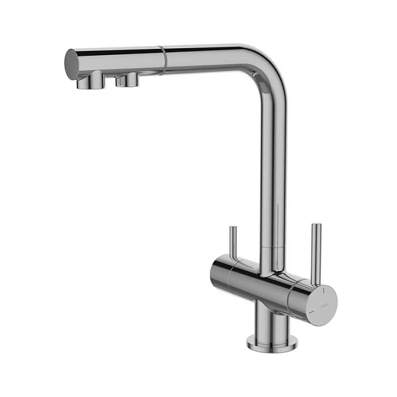 Смеситель Iddis Umbra UMBSBPFi05 для кухни с выдвижным изливом и функцией подключения фильтра хром