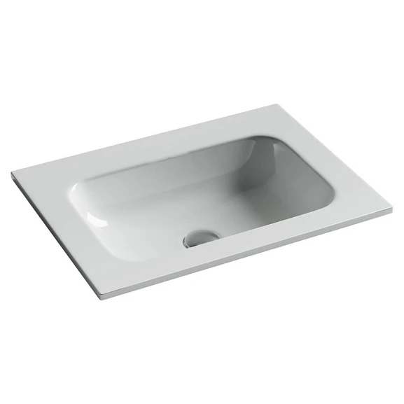 Встраиваемая раковина Ceramicanova Grace 61*45,7 без отверстия под смеситель белый глянец