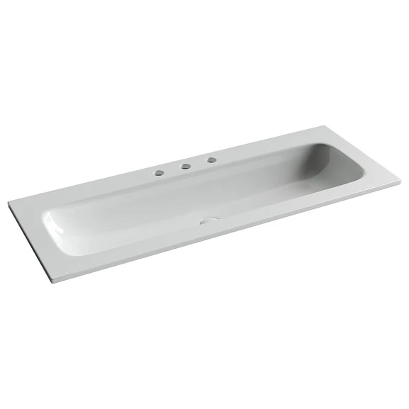 Встраиваемая раковина Ceramicanova Grace 121*45,7 с тремя отверстиями под смеситель белый глянец