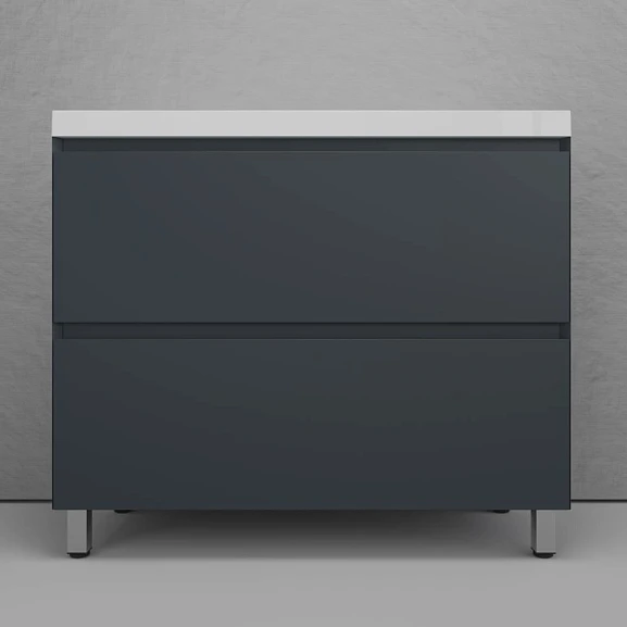 Тумба под раковину Style Line Манхэттен 100 напольная графит