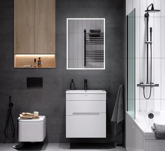 Комплект мебели Alavann Rita 60 белый глянец (раковина Quadro 60)