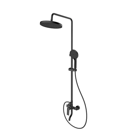 Душевая стойка Splenka S50.24.06 с изливом черная матовая