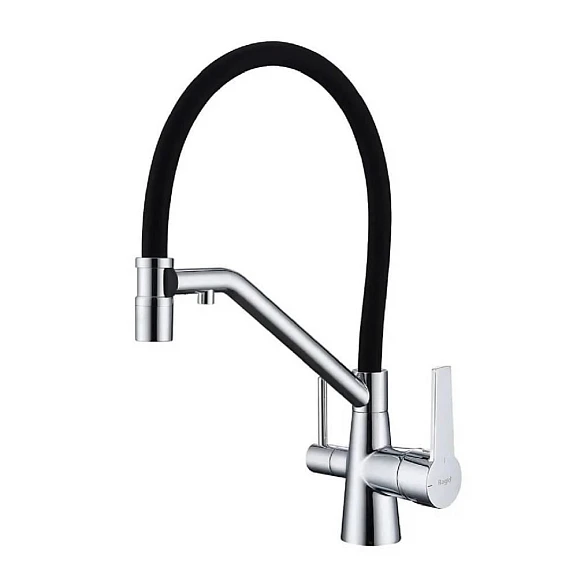 Смеситель Raglo R80.62 для кухни с гибким изливом и функцией подключения фильтра хром
