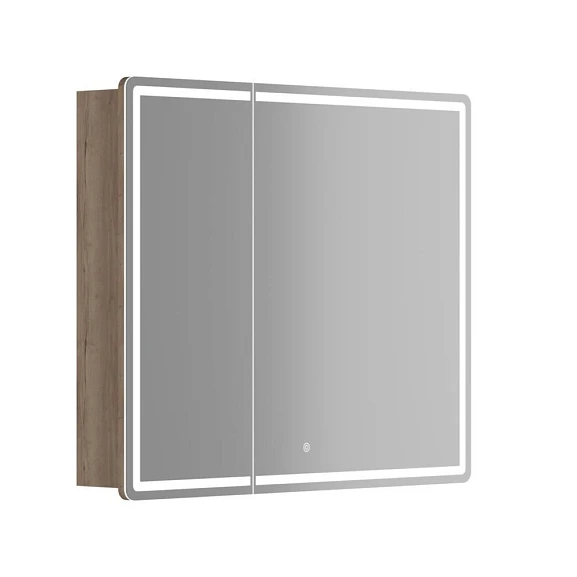 Зеркало-шкаф Sancos Mirror 89*74 с Led подсветкой дуб галифакс натуральный