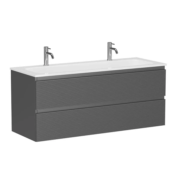 Тумба с раковиной Sancos Folk 120 Grey soft (два отверстия под смеситель)