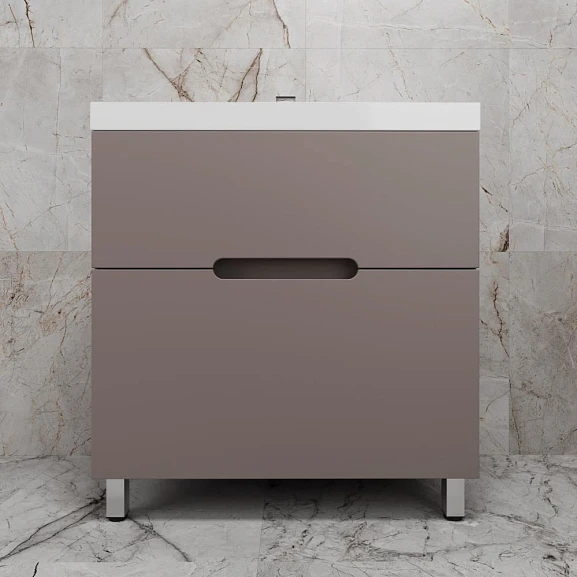 Тумба под раковину Style Line Матис 80 напольная тауп темный
