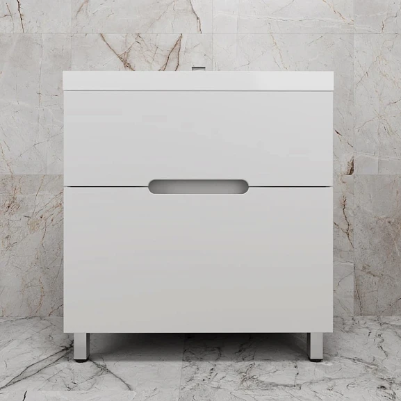 Тумба с раковиной Style Line Матис 80 напольная белая матовая