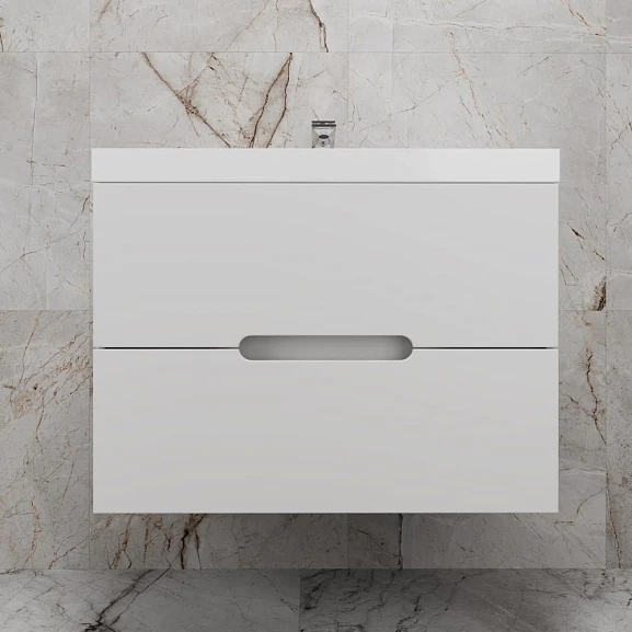 Тумба с раковиной Style Line Матис 80 белая матовая
