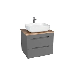 Тумба под раковину Viant Марсель VMAR66NG-T2YP 70 подвесная графит со столешницей