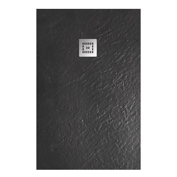 Душевой поддон BelBagno Uno 120*90*3,5 прямоугольный черный с сифоном и хромированной декоративной накладкой