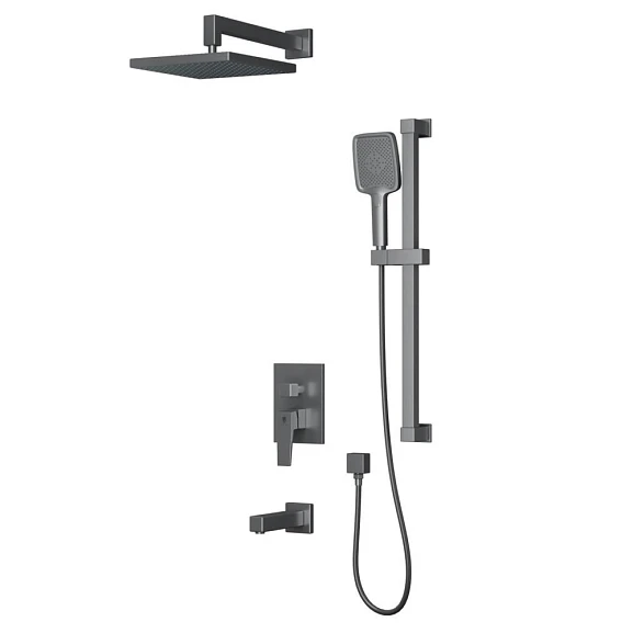 Душевой комплект Rush Thira TR3635-60Grey с изливом графит