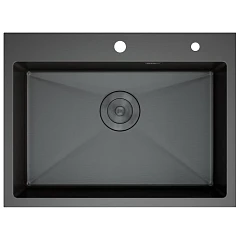 Кухонная мойка D&K 60*50 графит с дозатором и коландером