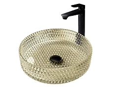 Раковина накладная ABBER Glas AK2301GG 39,5*39,5 золото