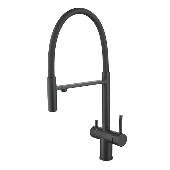 Смеситель Shevanik для кухни с подключением фильтра S178H черный матовый