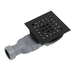 Сифон для поддона BelBagno TRAY-AS-UNO-NO с черной матовой декоративной решеткой для поддонов UNO из искусственного мрамора
