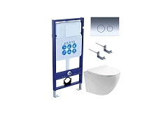 Комплект инсталляции Aquatek Европа (рама Aquatek Standard INS-0000012+крепеж KKI-0000002+клавиша KDI-0000018+унитаз AQ1901-00 с тонким сиденьем)