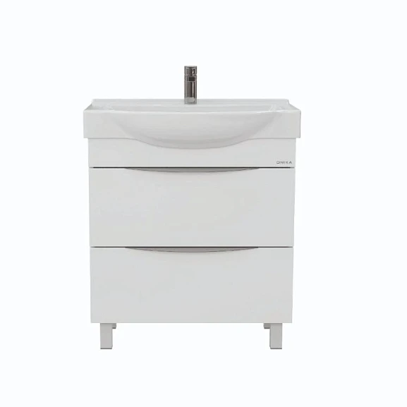 Тумба с раковиной Onika Навиа 65 напольная белый глянец