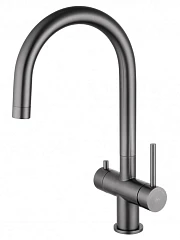 Смеситель WONZON & WOGHAND для кухни с функцией подключения фильтра Темный графит (WW-3211-BGG)