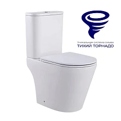 Унитаз-компакт Prato Рим 6095A 38,5*61,5 безободковый Торнадо с крышкой-сиденьем микролифт