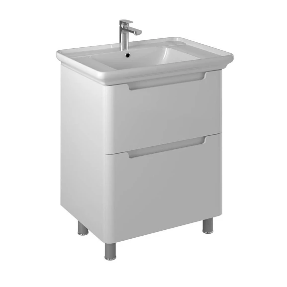 Тумба с раковиной Briz Альби 75 белый глянец