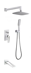 Душевой комплект Boheme Venturo 374-W-2 с изливом белый матовый/хром