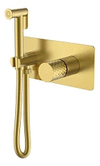 Гигиенический душ со смесителем Boheme Stick 127-MG скрытый монтаж золото матовое ручка Diamond
