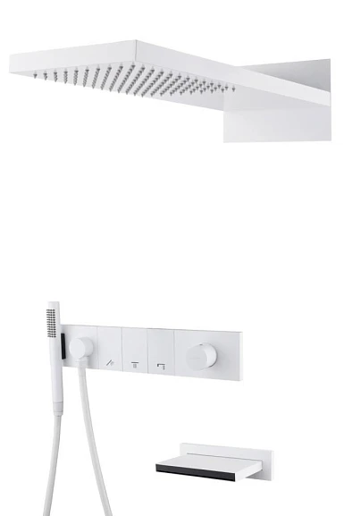 Душевой комплект Boheme Zodiac 132-2-MW с изливом белый матовый