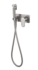 Гигиенический душ со смесителем Boheme Spectre 457-NB скрытый монтаж брашированный никель