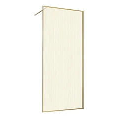 Душевая перегородка Vincea Walk-In 120*200 стекло ламинированное с золотыми нитями профиль брашированное золото без поддона