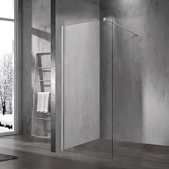 Душевая перегородка Vincea Walk-In 110*200 профиль брашированный никель без поддона