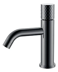 Смеситель Boheme Stick 121-SGM для раковины графит глянец ручка Diamond