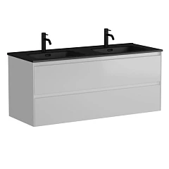 Тумба с раковиной Sancos Cento 120 белая глянцевая двойная CN7004MB рак