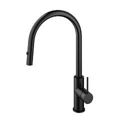 Смеситель Vincea City VKF-2C1MB для кухни с выдвижным изливом черный матовый