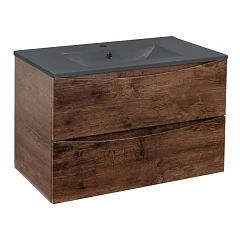 Тумба с раковиной Vincea Mia 75 красное дерево (раковина антрацит)