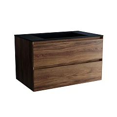 Тумба с раковиной Vincea Luka 80 дуб чарльстон (черная раковина)