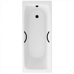 Чугунная ванна Delice Biove 170х75 с черными матовыми ручками