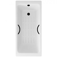 Чугунная ванна Delice Parallel 160х70 с черными матовыми ручками и антискользящим покрытием