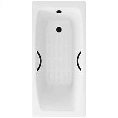 Чугунная ванна Delice Repos 170х70 с черными матовыми ручками и антискользящим покрытием