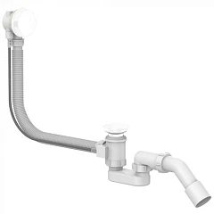 Слив-перелив для ванны Delice DLR000017 полуавтомат белый глянец